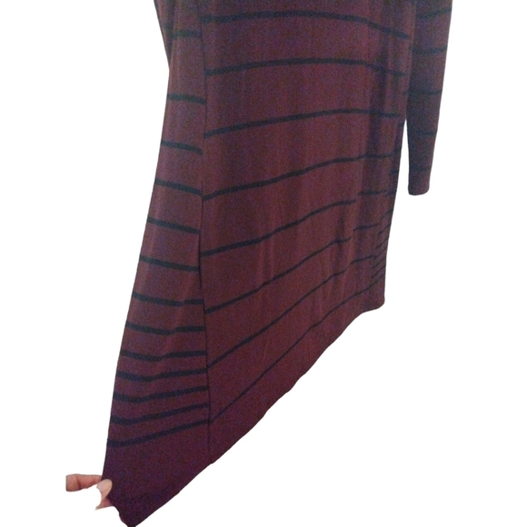 J. Jill Shift Pullover Dress Long Slve Pockets Midi Tunic Swing Striped Casual L - Picture 5 of 12